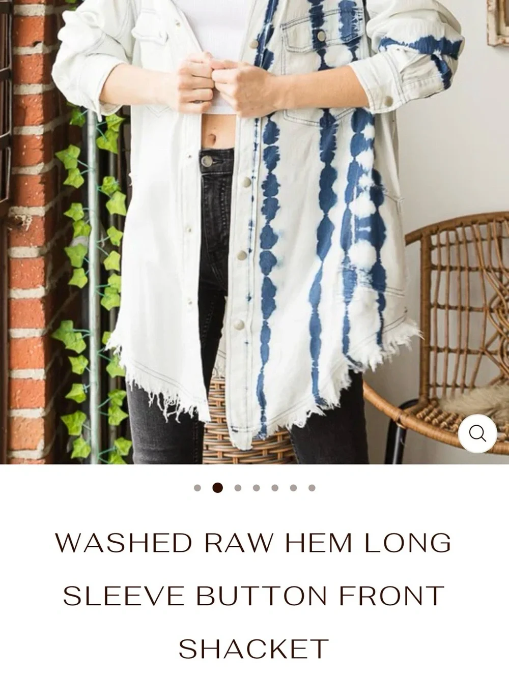 Oli & Hali White and Navy Tie-Dye Button Down Shirt
